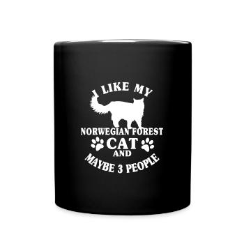 Norwegische Waldkatze Katzenliebhaber - Tasse einfarbig - Schwarz - Vorne
