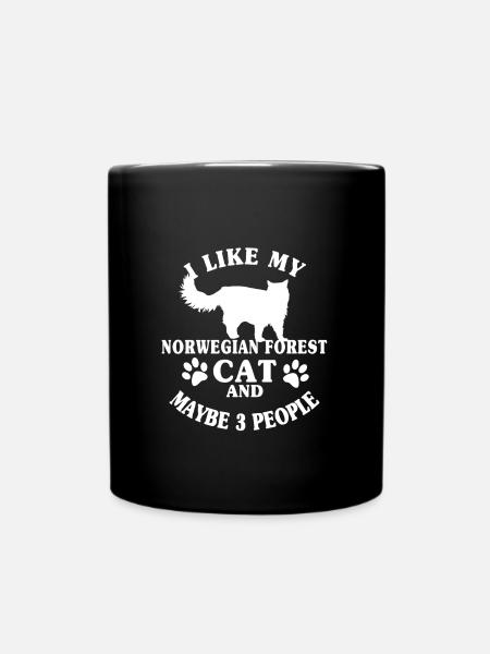 Norwegische Waldkatze Katzenliebhaber - Tasse einfarbig - Schwarz
