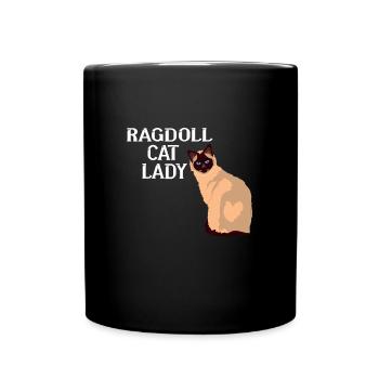 Ragdoll Katzen Lady - Tasse einfarbig - Schwarz - Vorne