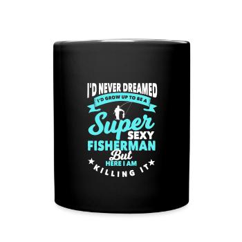 Angler - Tasse einfarbig - Schwarz - Vorne