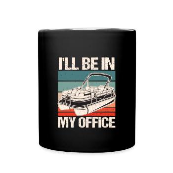 Pontoon Boat - Full Colour Mug - black - Front