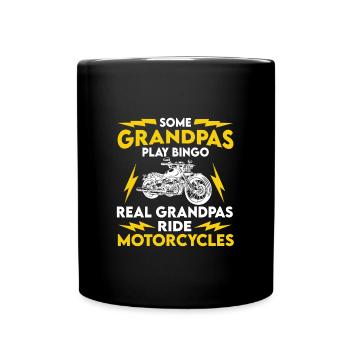 Motorcycle Grandpa Gift - Full Colour Mug - black - Front
