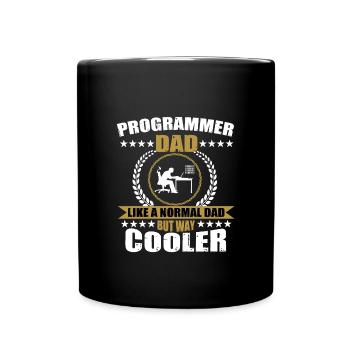 Programmierer Papa - Tasse einfarbig - Schwarz - Vorne
