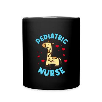 Pediatric nurse giraffe - Full Colour Mug - black - Front