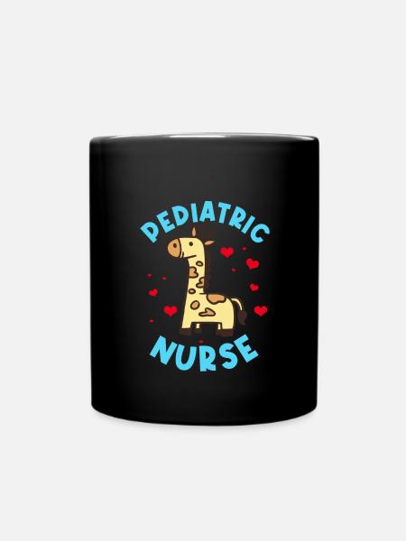 Kinderkrankenschwester Giraffe - Tasse einfarbig - Schwarz