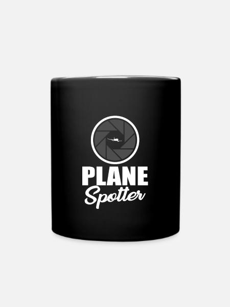 Planespotter Gift - Full Colour Mug - black