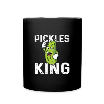 Gurken König Geschenk - Tasse einfarbig - Schwarz - Vorne