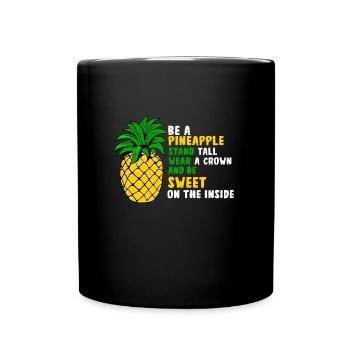 Ananas - Tasse einfarbig - Schwarz - Vorne