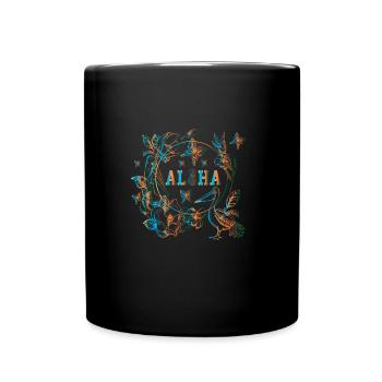 Aloha Geschenk - Tasse einfarbig - Schwarz - Vorne