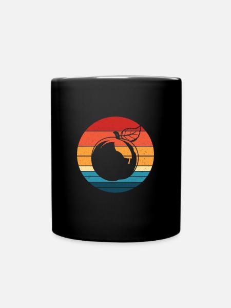 Pfirsich - Tasse einfarbig - Schwarz