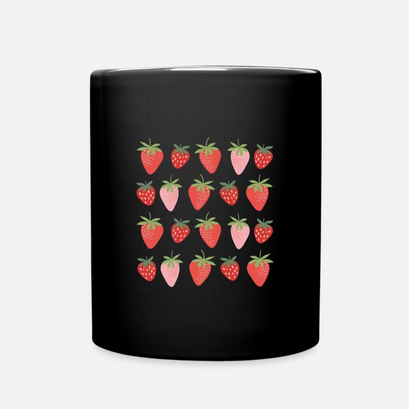 Erdbeeren - Tasse einfarbig - Schwarz