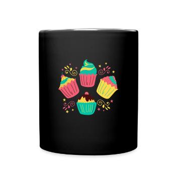 Cupcakes - Tasse einfarbig - Schwarz - Vorne
