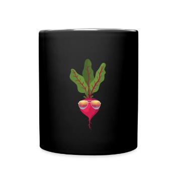 Turnip with sunglasses - Full Colour Mug - black - Front