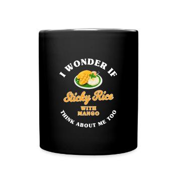 Klebreis Mit Mango Geschenk - Tasse einfarbig - Schwarz - Vorne