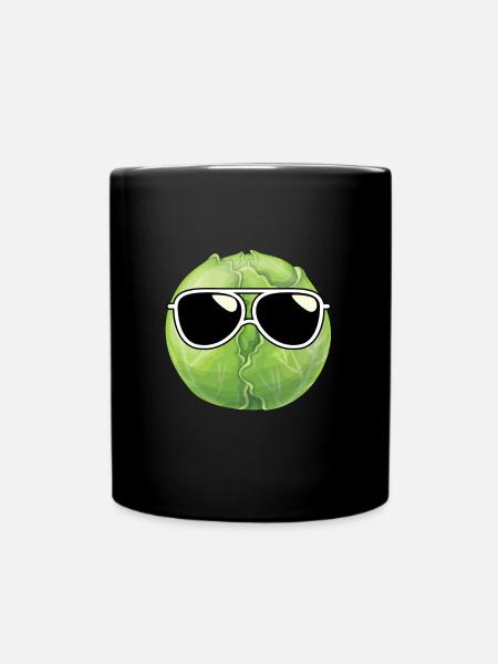 Rosenkohl Mit Sonnenbrille - Tasse einfarbig - Schwarz