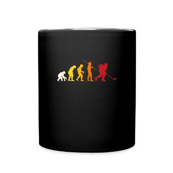 Eishockey Herzschlag Geschenk - Tasse einfarbig - Schwarz - Vorne