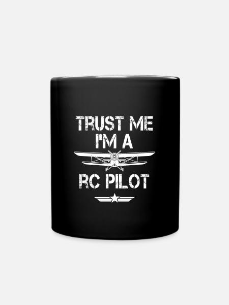 RC Flugzeug - Tasse einfarbig - Schwarz