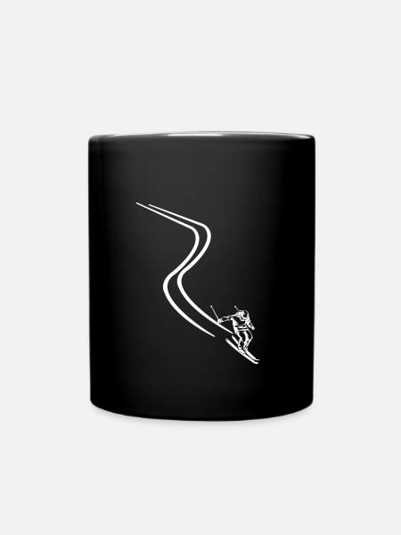 Skifahren - Tasse einfarbig - Schwarz