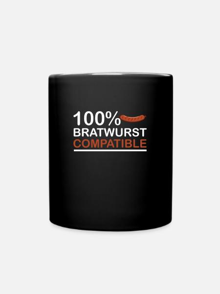 Bratwurst - Tasse einfarbig - Schwarz