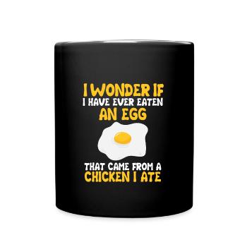 Eier Und Hühner Geschenk - Tasse einfarbig - Schwarz - Vorne