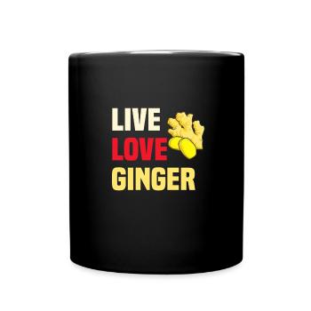Ingwer Shirt - Tasse einfarbig - Schwarz - Vorne