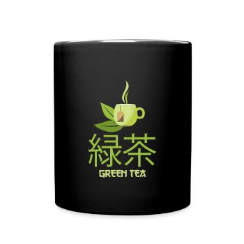 Thé vert - Mug uni - noir - Devant