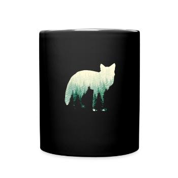 Fuchs Im Nebel - Tasse einfarbig - Schwarz - Vorne