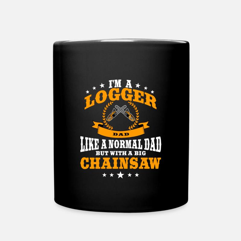 Holzfäller Papa - Tasse einfarbig - Schwarz