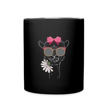 Lama Lady Cadeau - Mug uni - noir - Devant