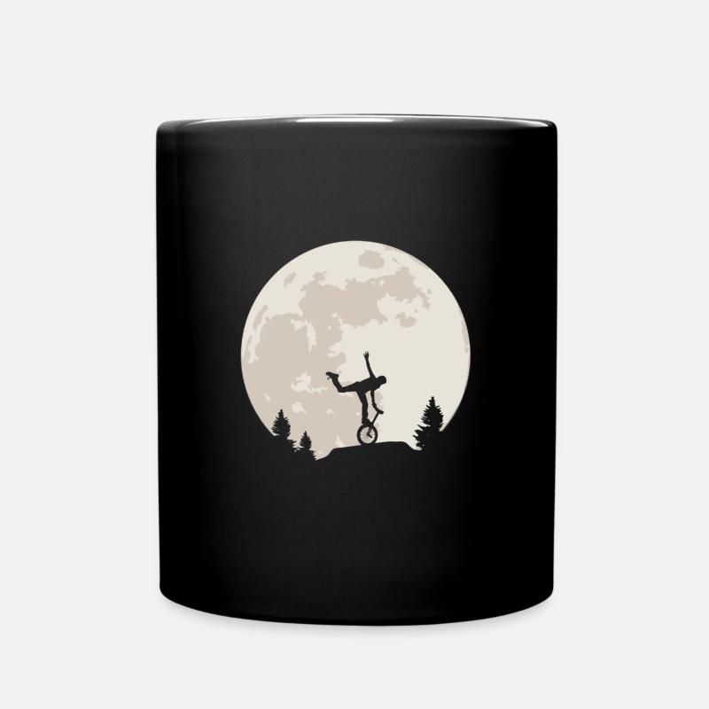 Einrad Mond Geschenk - Tasse einfarbig - Schwarz