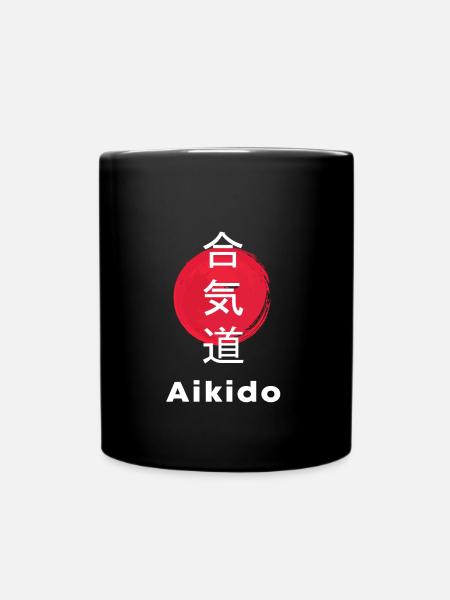 Aikido - Tasse einfarbig - Schwarz