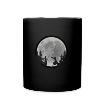 Kendo Bei Nacht - Tasse einfarbig - Schwarz - Vorne