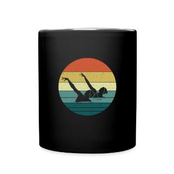 Synchronschwimmen - Tasse einfarbig - Schwarz - Vorne