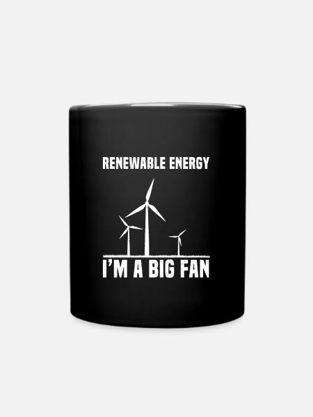 Erneuerbare Energie Windrad - Tasse einfarbig - Schwarz