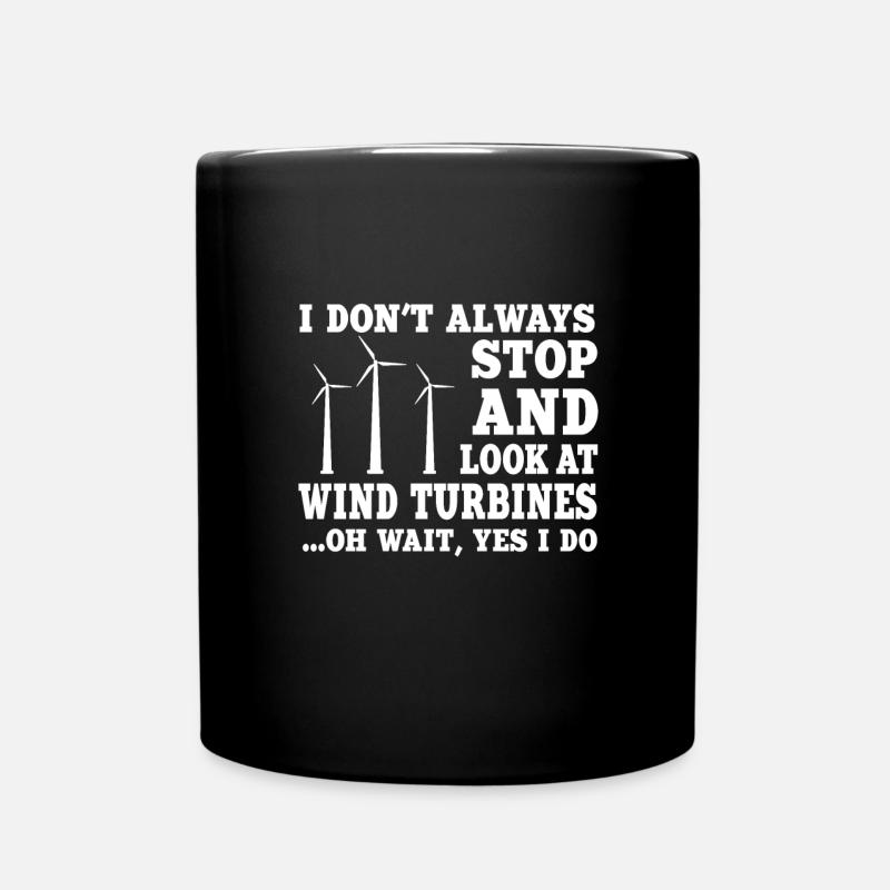 Windräder - Tasse einfarbig - Schwarz