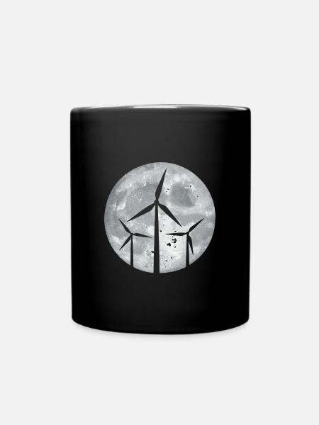 Windkraftanlage - Tasse einfarbig - Schwarz