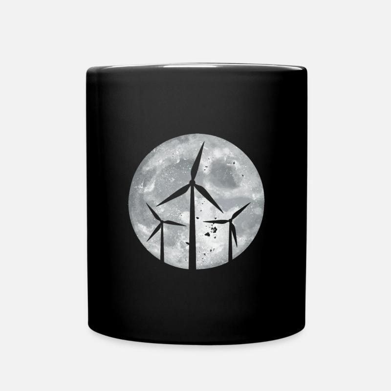 Windkraftanlage - Tasse einfarbig - Schwarz