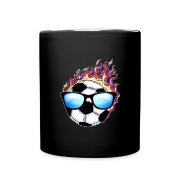 Football avec lunettes de soleil - Mug uni - noir - Devant