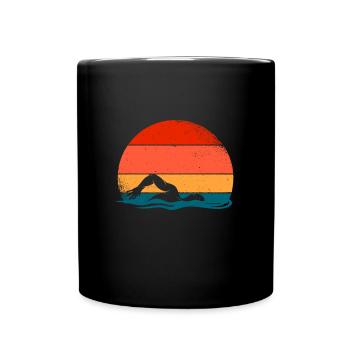 Schwimmen - Tasse einfarbig - Schwarz - Vorne