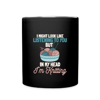 Tricoter - Mug uni - noir - Devant