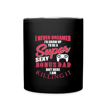 Bonus Papa - Tasse einfarbig - Schwarz - Vorne