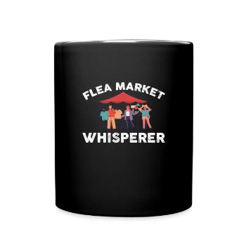 Flohmarkt Flüsterer - Tasse einfarbig - Schwarz - Vorne