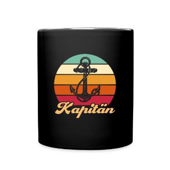 Segler Bootsbesitzer Kapitän Geschenk - Tasse einfarbig - Schwarz - Vorne