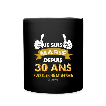 Cadeau De Mariage 30 ans Cadeau Epoux - Mug uni - noir - Devant