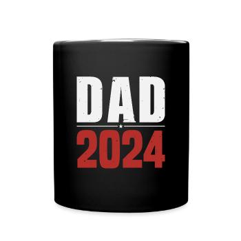 Papa 2024 - Geschenk zur Vaterschaft - Tasse einfarbig - Schwarz - Vorne