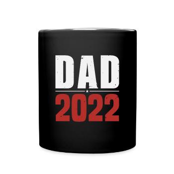 Papa 2022 - Geschenk zur Vaterschaft - Tasse einfarbig - Schwarz - Vorne