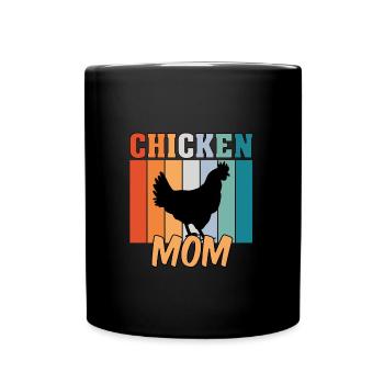 Hühnermama - Tasse einfarbig - Schwarz - Vorne