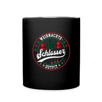 Schlosser Weihnachten Weihnachtsoutfit lustig Idee - Tasse einfarbig - Schwarz - Vorne