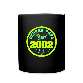 Papa Vater Vatertag 2002 - Tasse einfarbig - Schwarz - Vorne