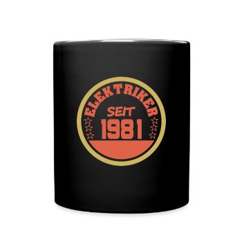 geboren 1981 - Tasse einfarbig - Schwarz - Vorne